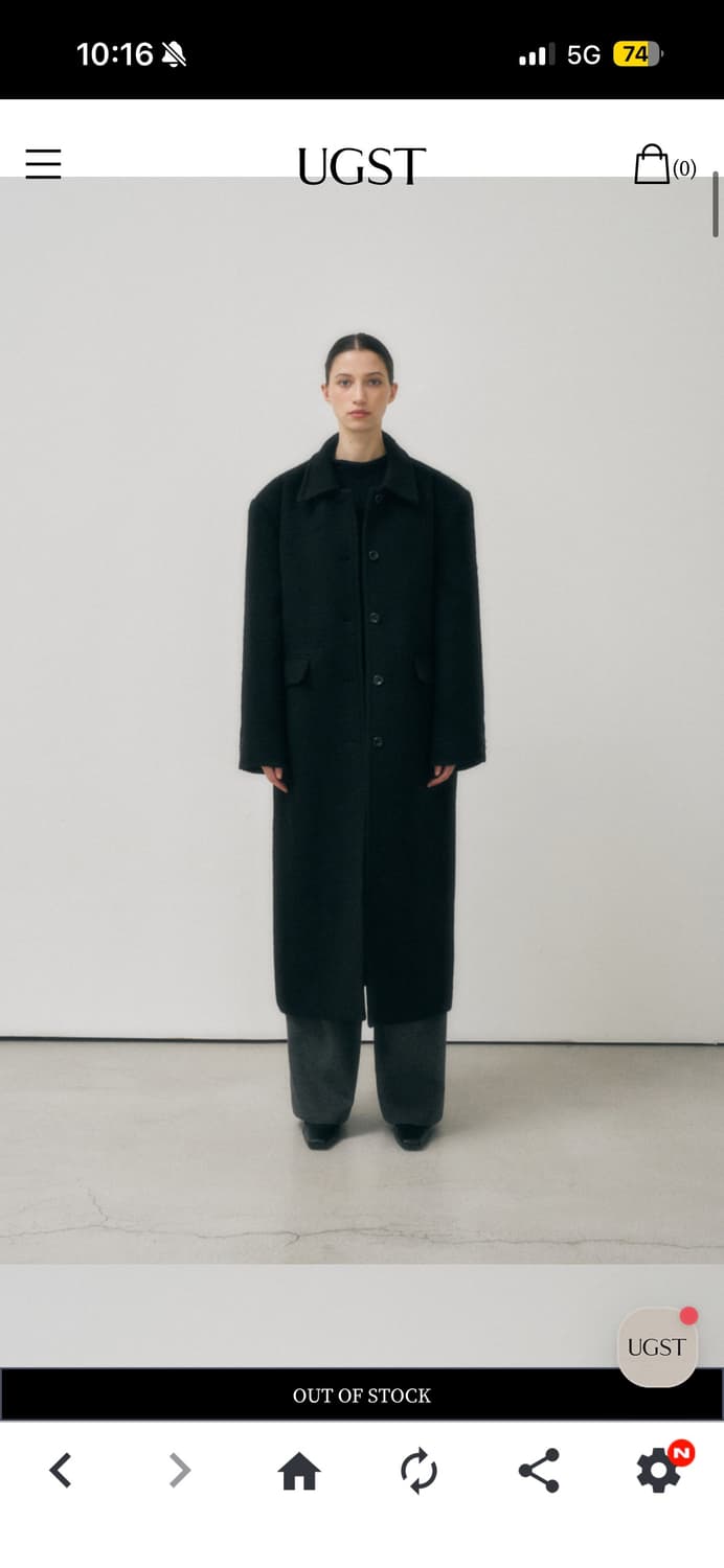 UGST overfit alpaca single coat (black) 상품이미지2