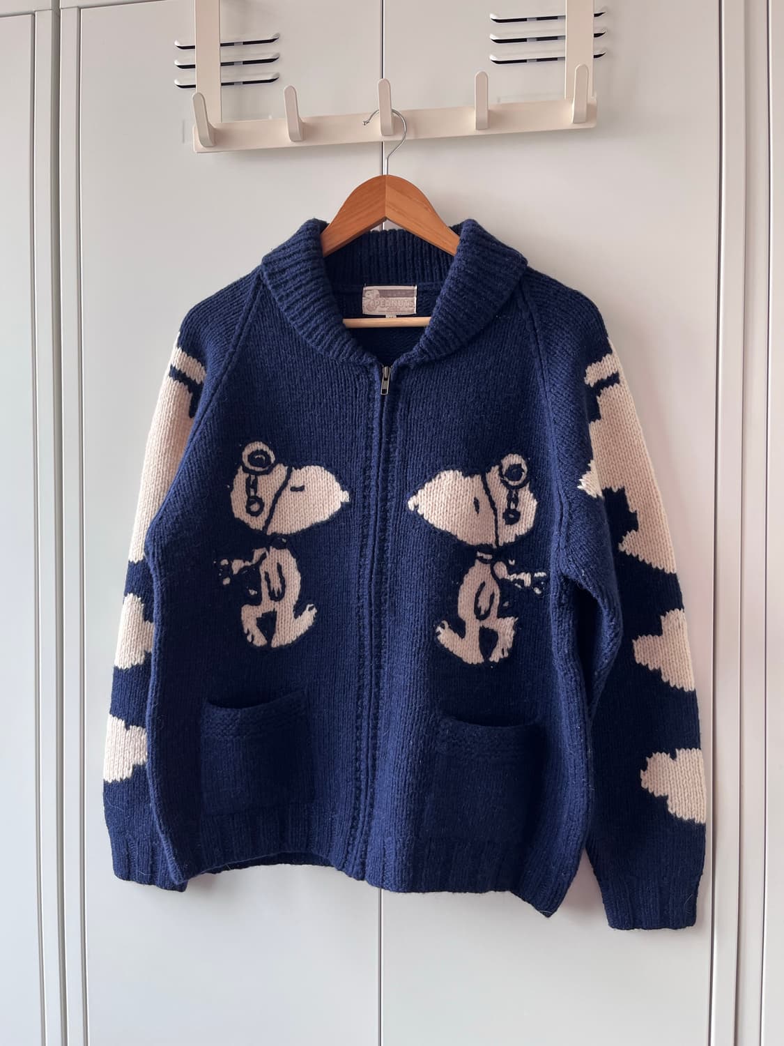 (Rare) Peanuts 피너츠 스누피 울 코위찬 집업 상품이미지4