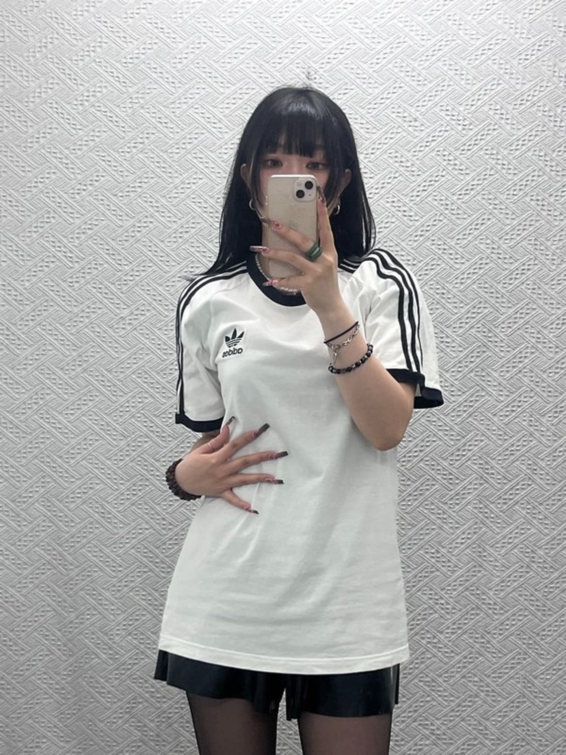 아디다스 빈티지 캐주얼 Y2K 3ST 링거티 반팔티 L C11880 상품이미지2