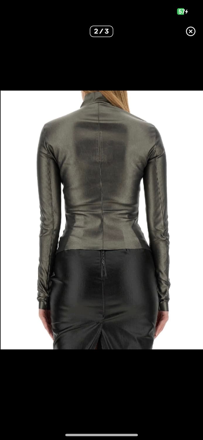 릭오웬스 게리 메탈릭 레더 바이커 자켓 상품이미지2