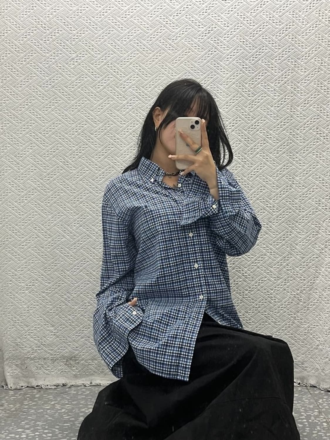 폴로 랄프로렌 자수로고 오버핏 체크 셔츠 L C06453 상품이미지2