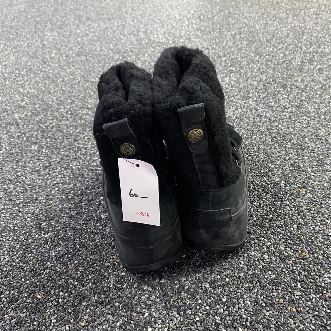 빈티지 블랙 양털 미들부츠 B3576 상품이미지4