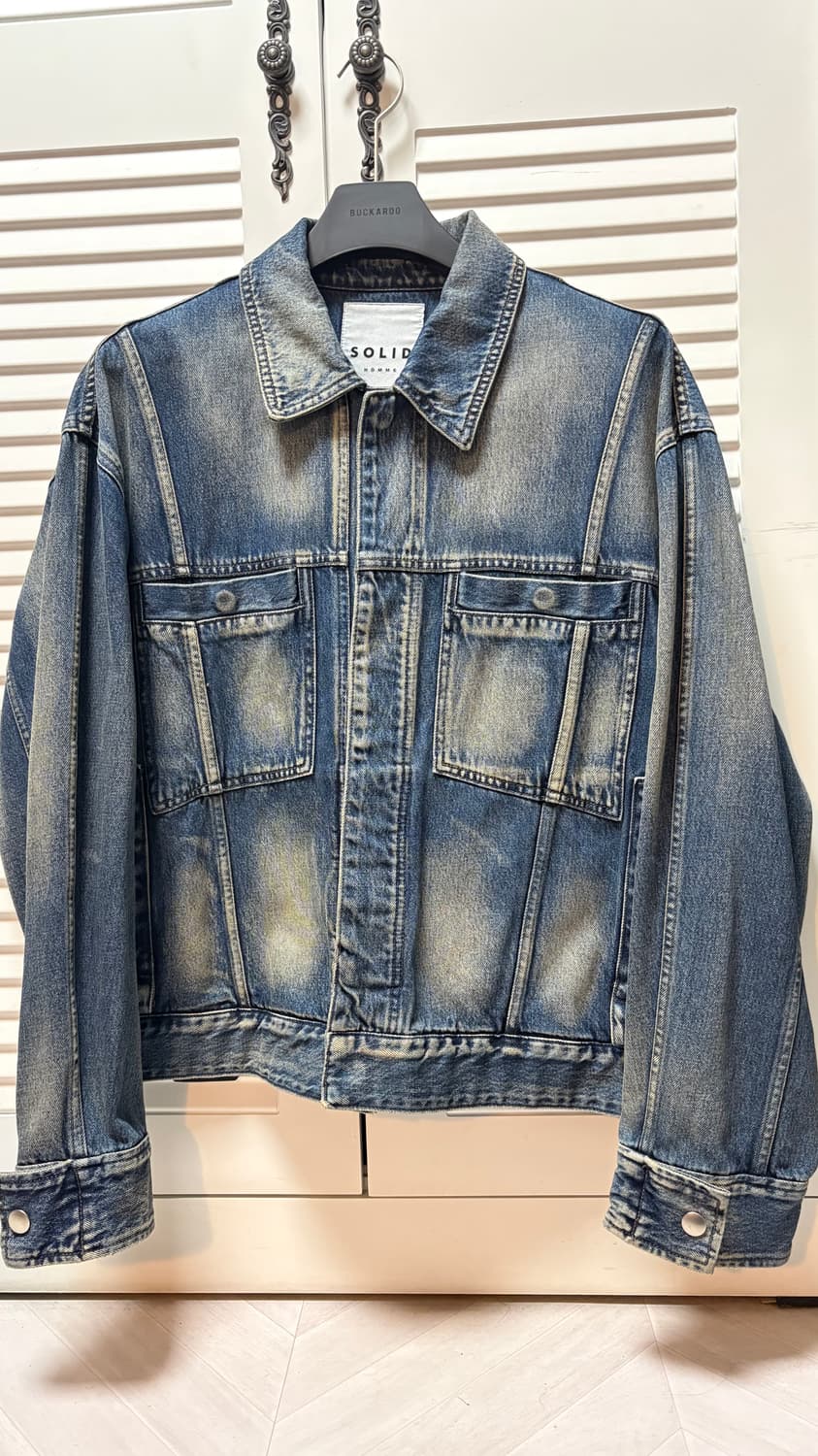 솔리드 옴므 워싱 데님 트러커 청자켓 50(105) 상품이미지1