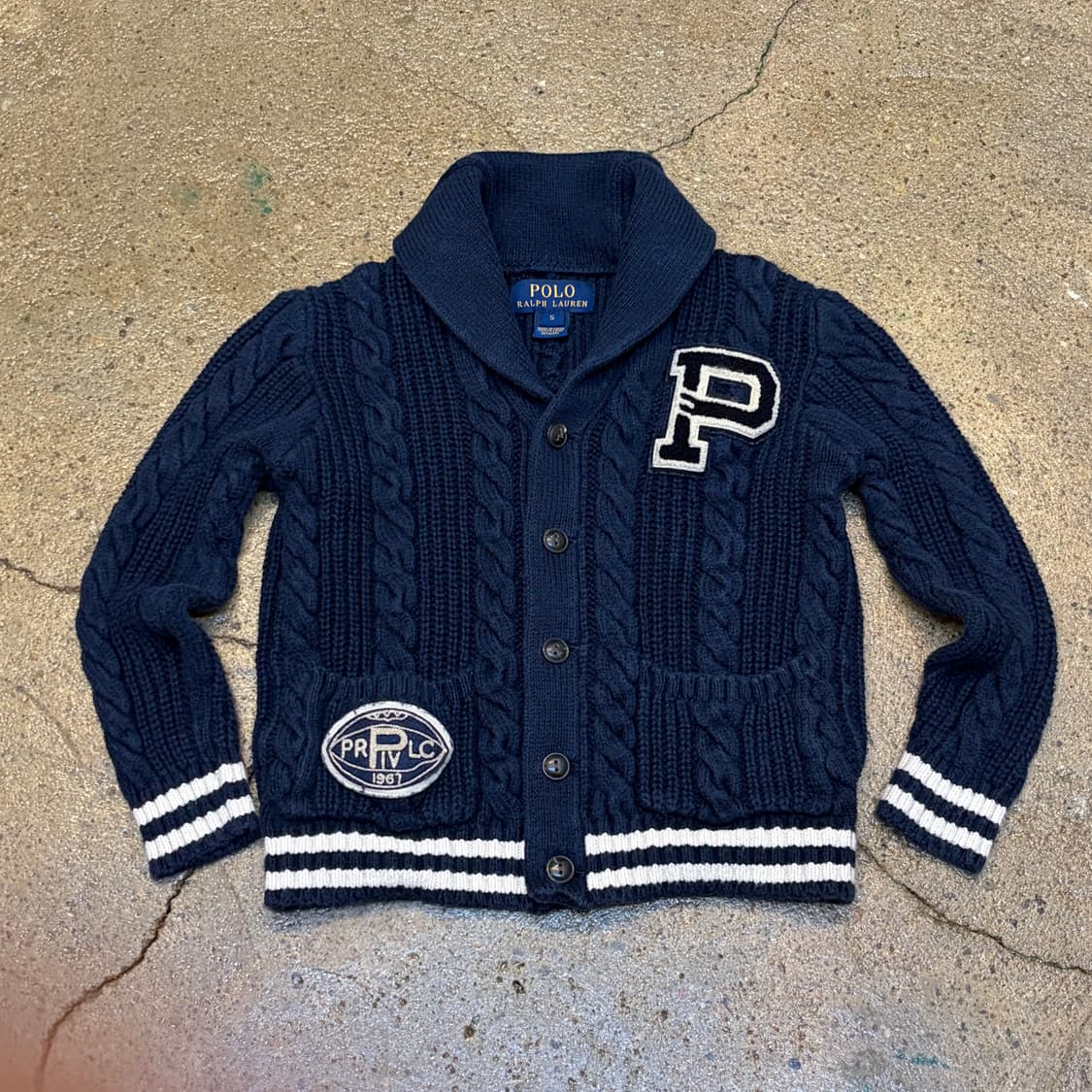 00s USA 빈티지 폴로랄프로렌 아동복 숄카라 코튼 니트 가디건 상품이미지1
