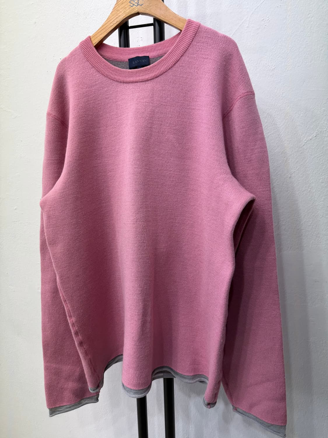 매장판정품) 랑방 한섬 남성 오버핏 니트 스웨터 S 상품이미지3