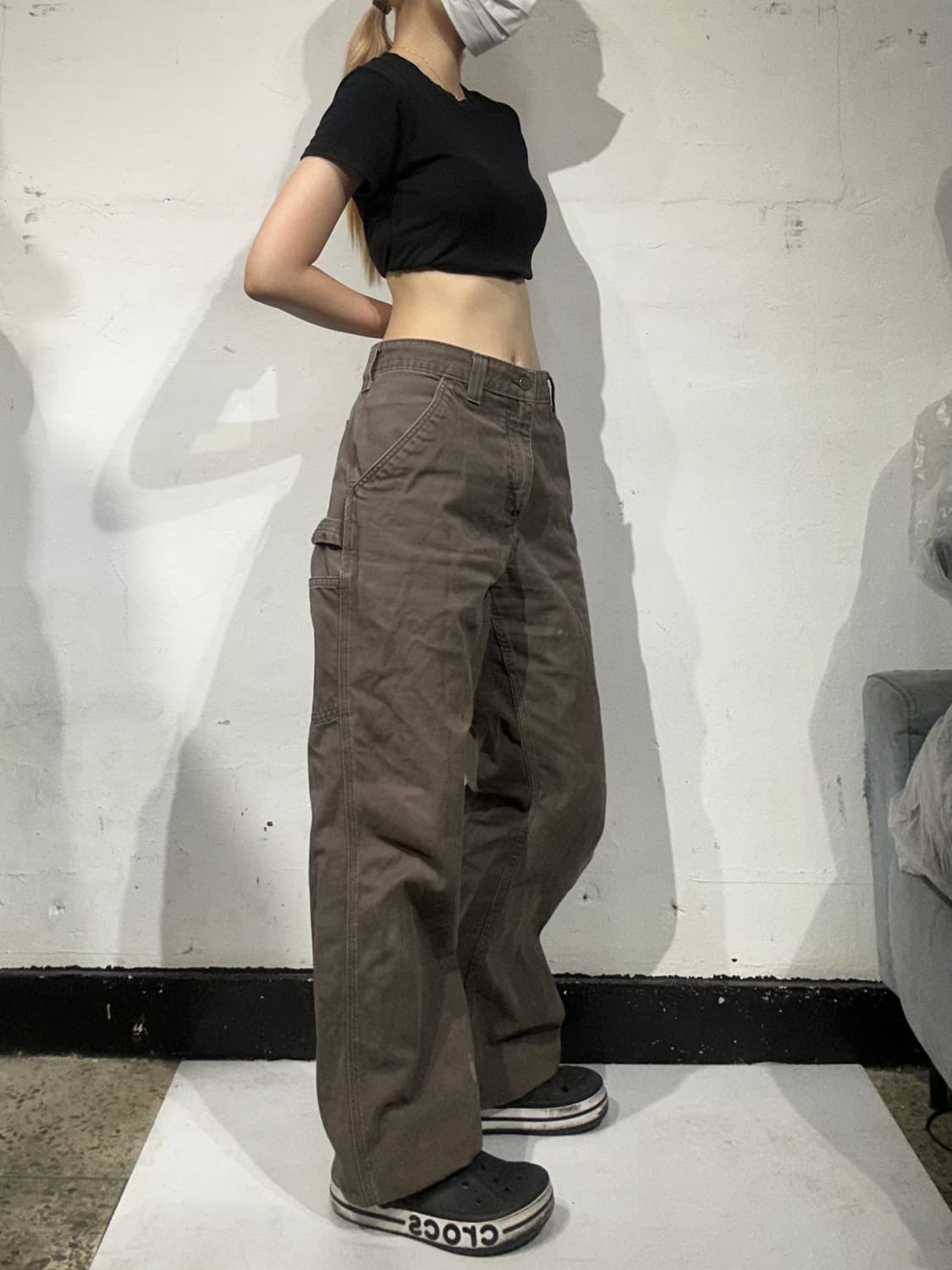 칼하트 브라운 카펜터 와이드 워크 팬츠 34 상품이미지1