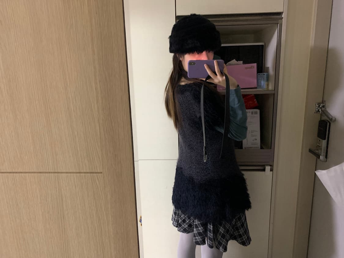 Fur half knit onepiece 상품이미지6