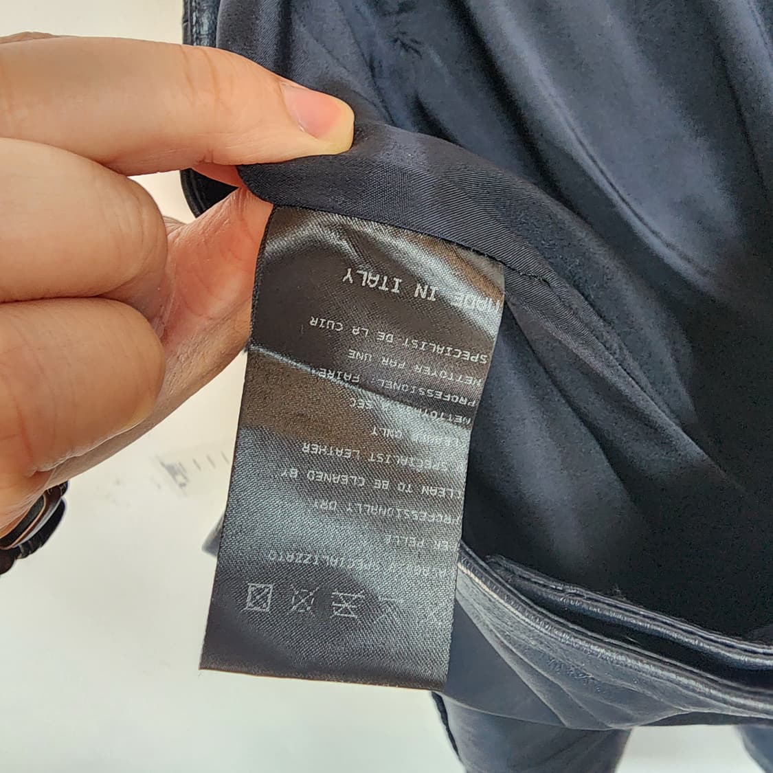 DROME 옆프릴 네이비 가죽 바지 사이드 디테일 팬츠 상품이미지6