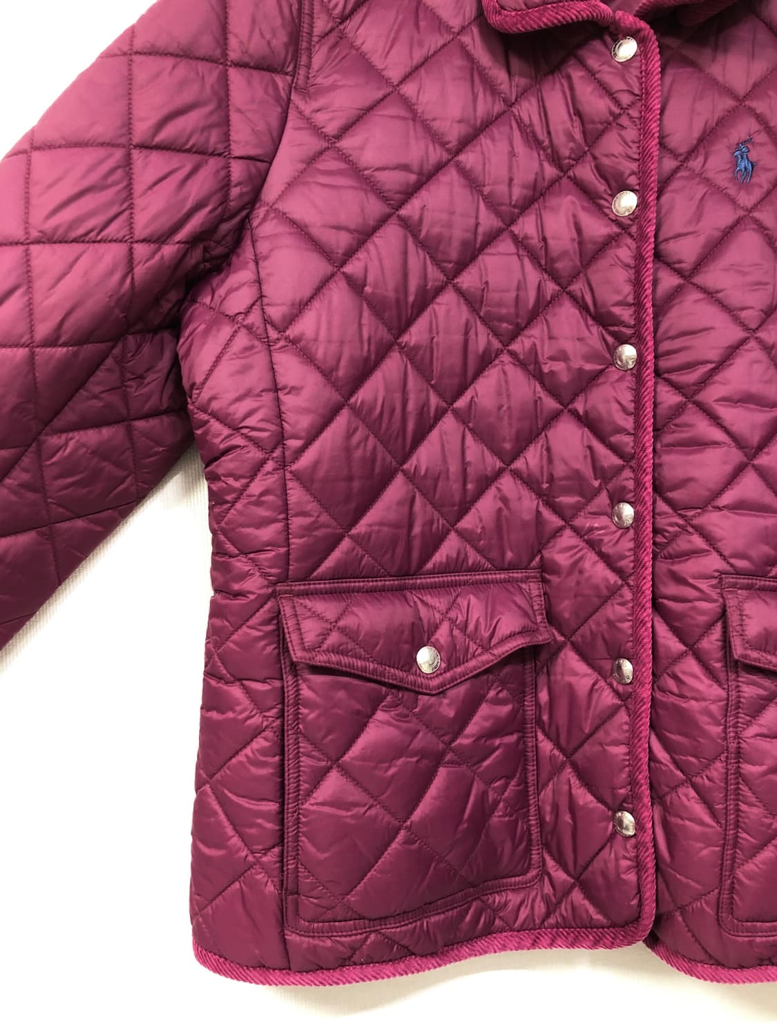 폴로 랄프로렌 여성 나일론 다이아몬드 퀼팅 누빔 자켓 XL _ 마젠타 상품이미지3