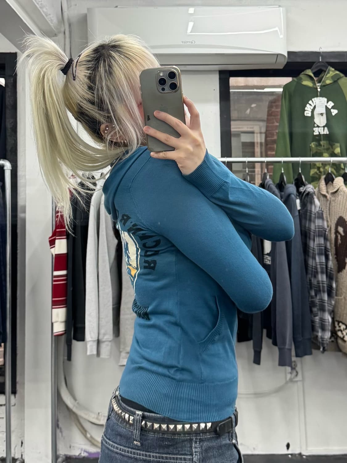 히스테릭 글래머 히스걸 니트 후드집업 상품이미지3