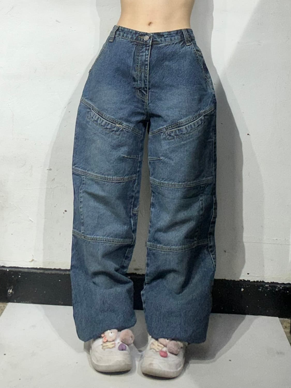 빈티지 90s MGT 더블니 와이드 힙합 데님 팬츠 올드스쿨 청바지  상품이미지2