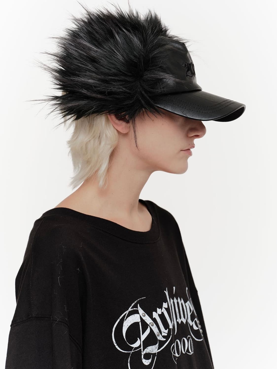 2000아카이브 퍼 이어플랩 캡 블랙 레더 상품이미지2