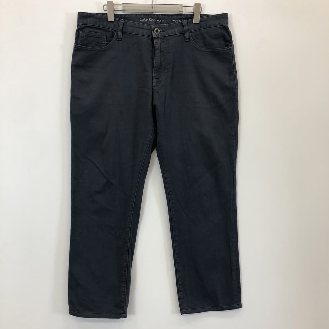 ck 캘빈클라인 스트레이트 레더패치 데님진 36 인치 상품이미지1