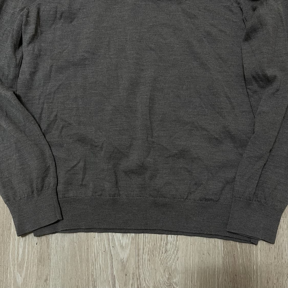 닥스 모직 배색 카라 반집업 니트 [브라운] XL/105 상품이미지3