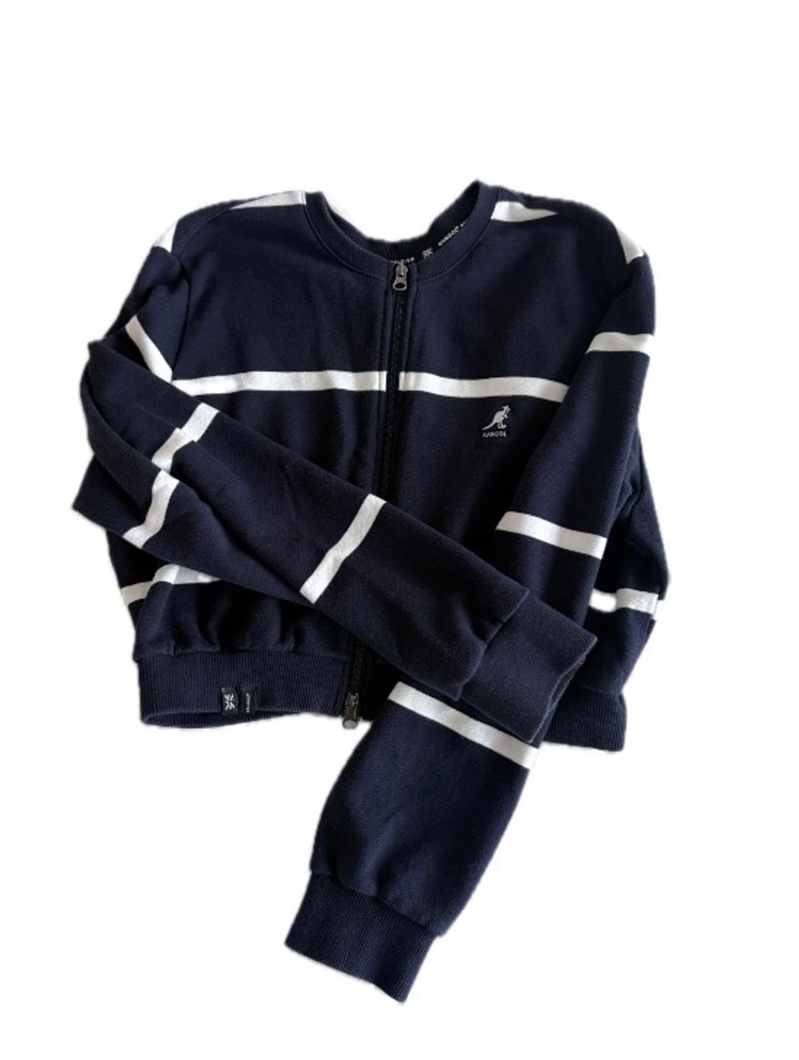 Kangol 캉골 빈티지 리메이크 크롭 스트라이프 집업 상품이미지2