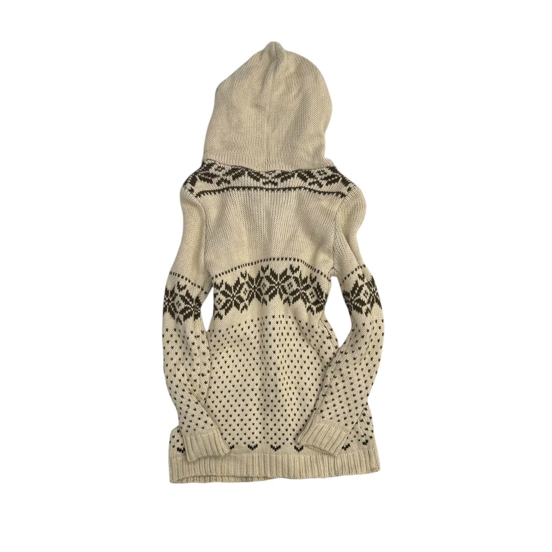 Nordic pattern hooded knit cardigan 상품이미지2