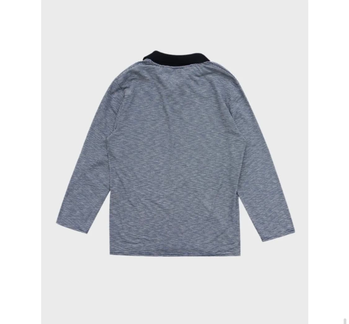 프레클 박시 핏 버튼 폴로 셔츠 네이비 스트라이프 상품이미지3