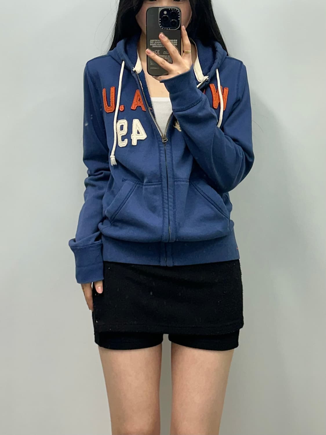 후아유 y2k 와투케 스펠아웃 후드집업 상품이미지1