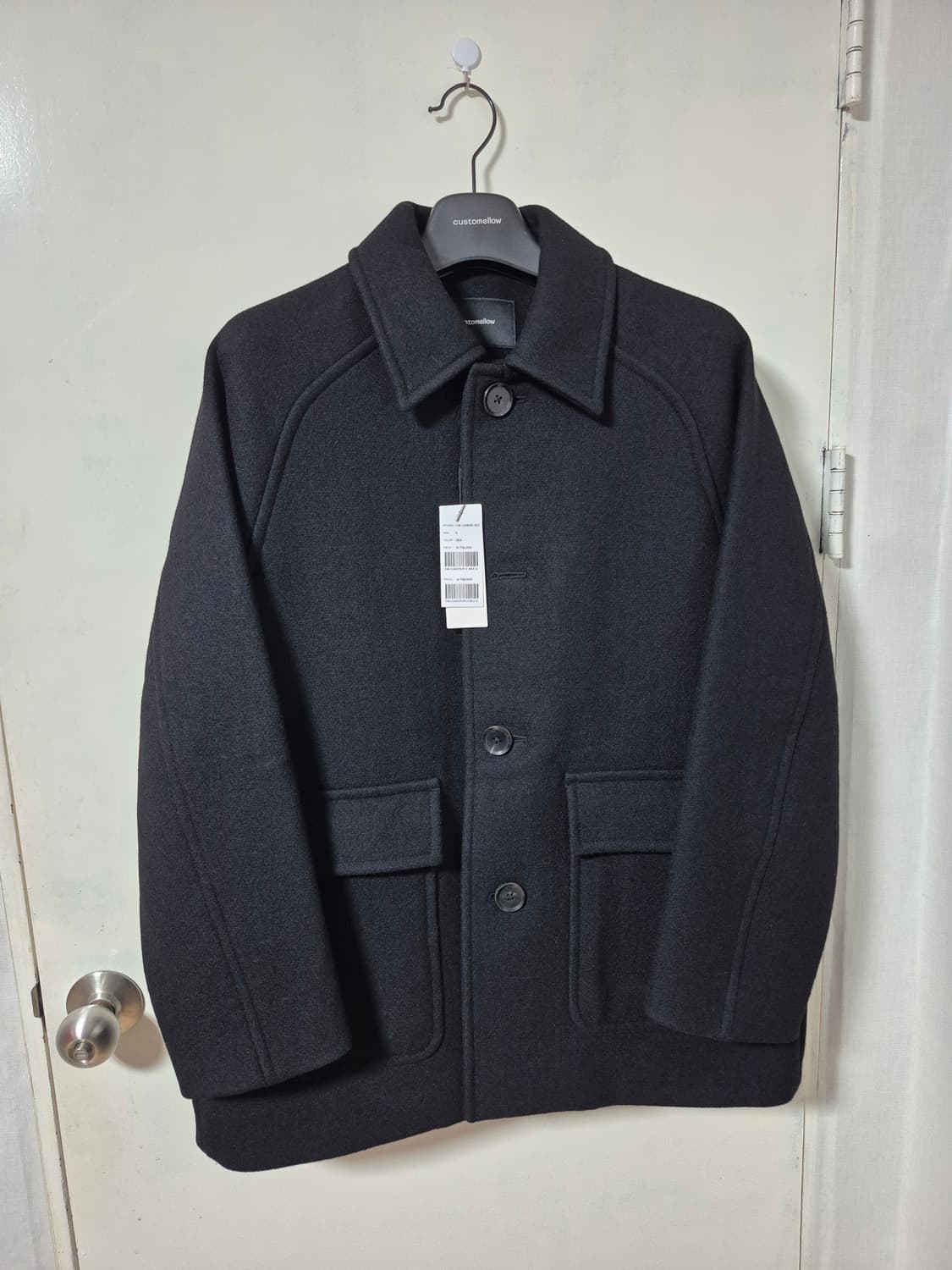 25FW 커스텀멜로우 Black Wool Car Coat 코트 상품이미지6
