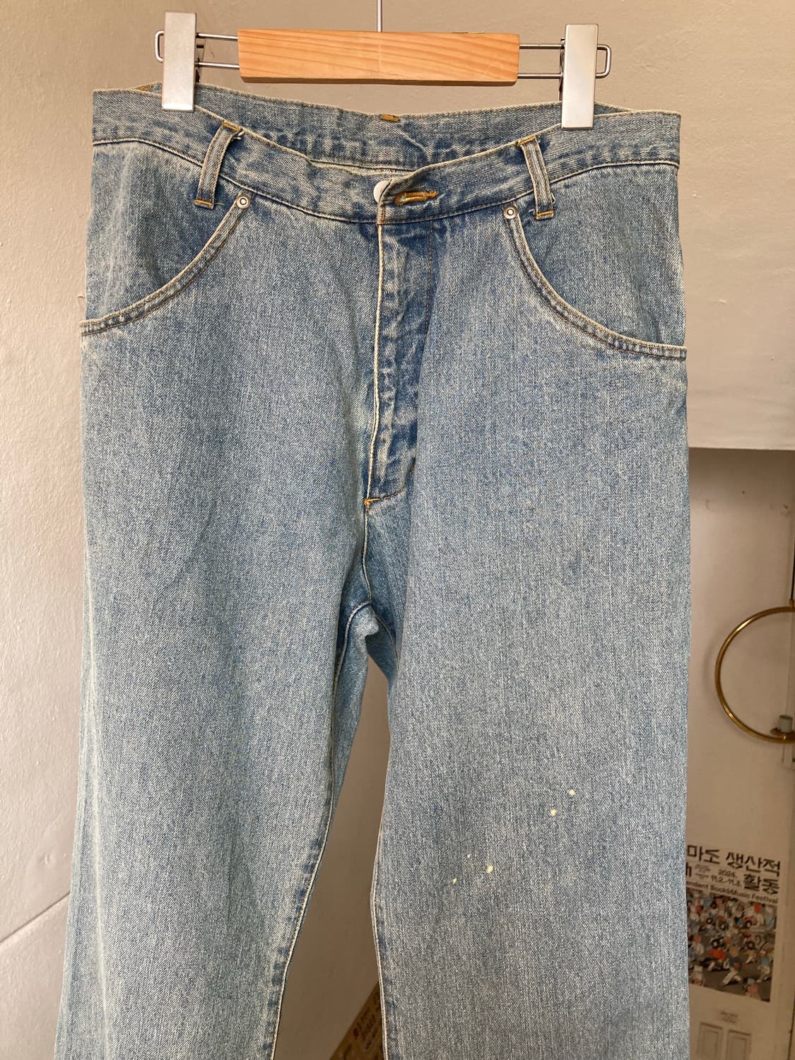 빈티지 일자 연청 데님 팬츠 상품이미지2