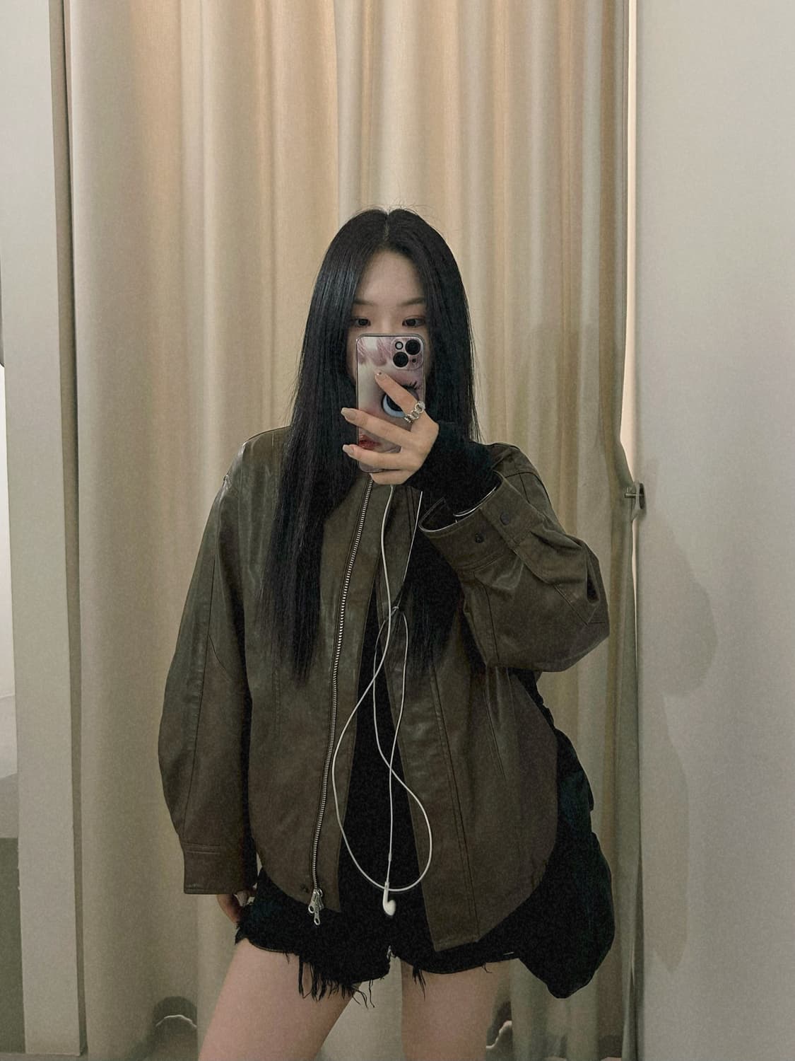 에잇세컨즈 브라운가죽자켓 상품이미지5