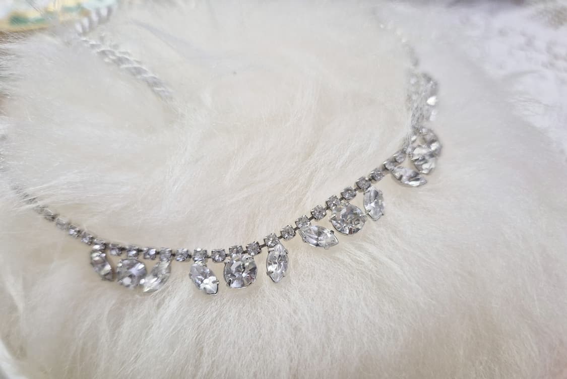 vintage) 1950s 빈티지 라인스톤 네크리스 상품이미지9