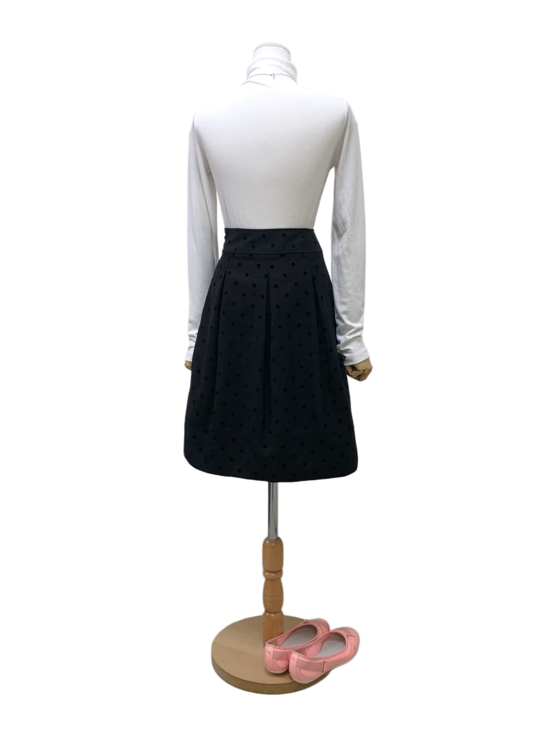 도트 플레어 미디스커트 상품이미지4