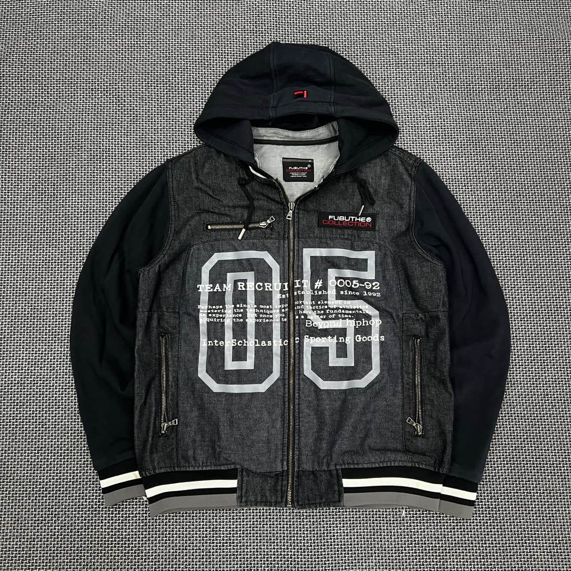 후부 데님 바시티 자켓 상품이미지1