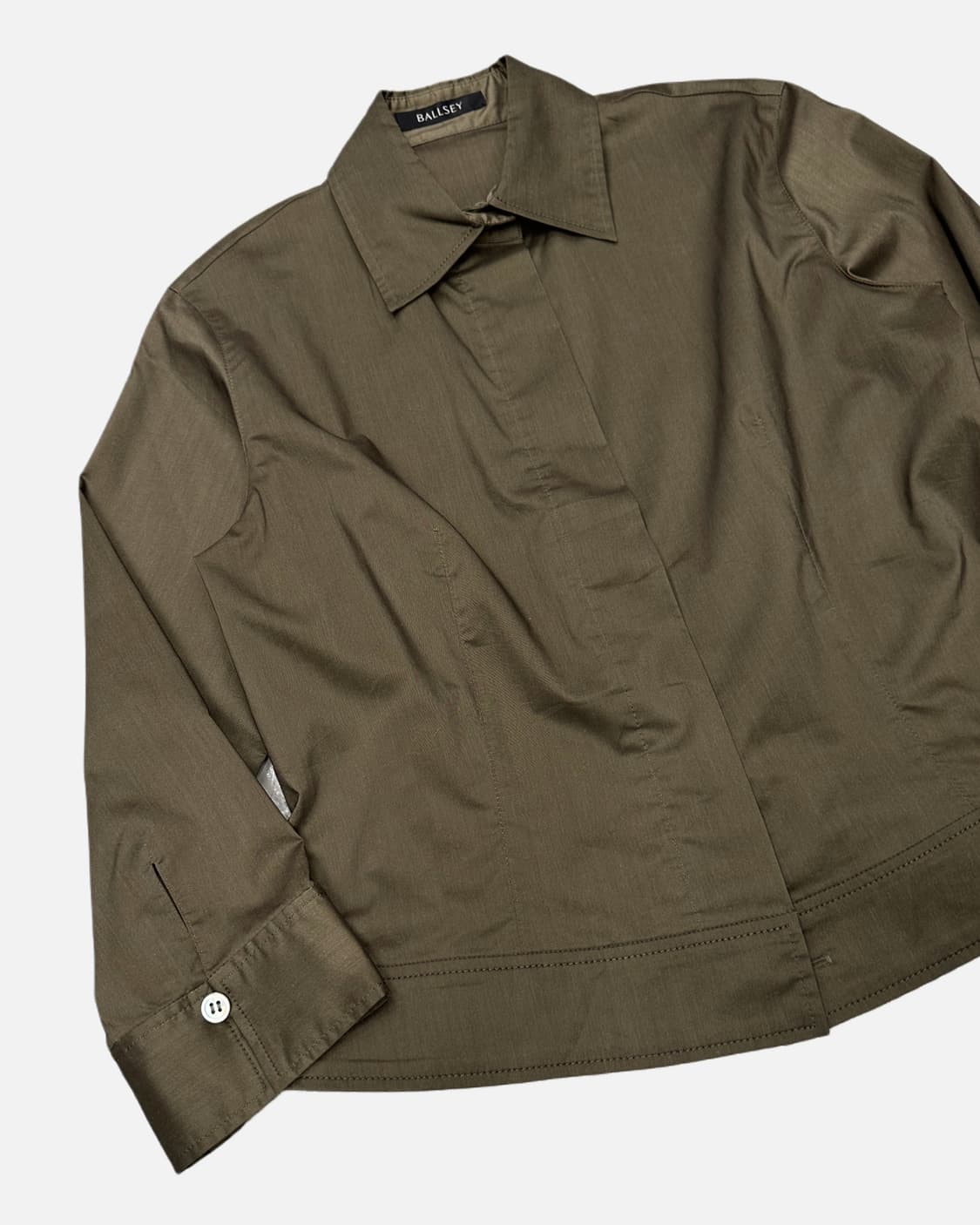 BALLSEY khakit hidden button crop shirt 상품이미지3