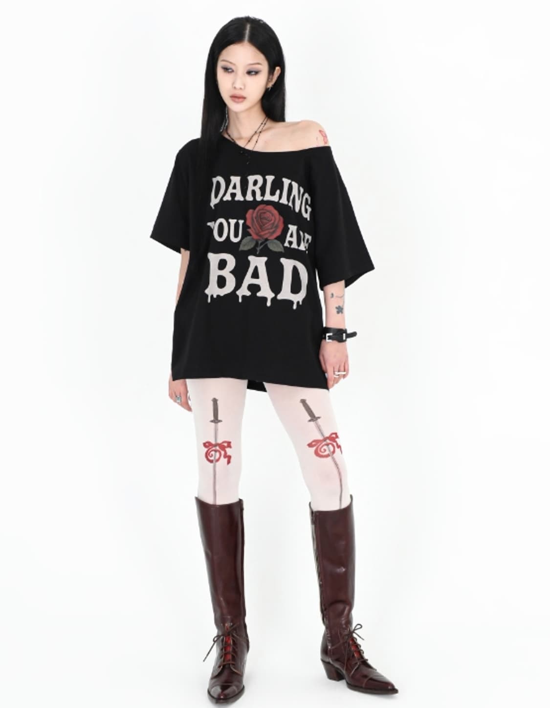 MELTING ROSE TEE #BLACK 상품이미지2