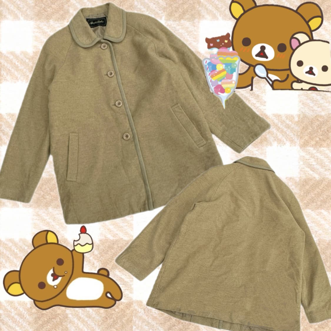 베이지 루즈핏 러블리 라운드 카라 단코트 그런지 히피 오리엔탈 핀터 상품이미지1