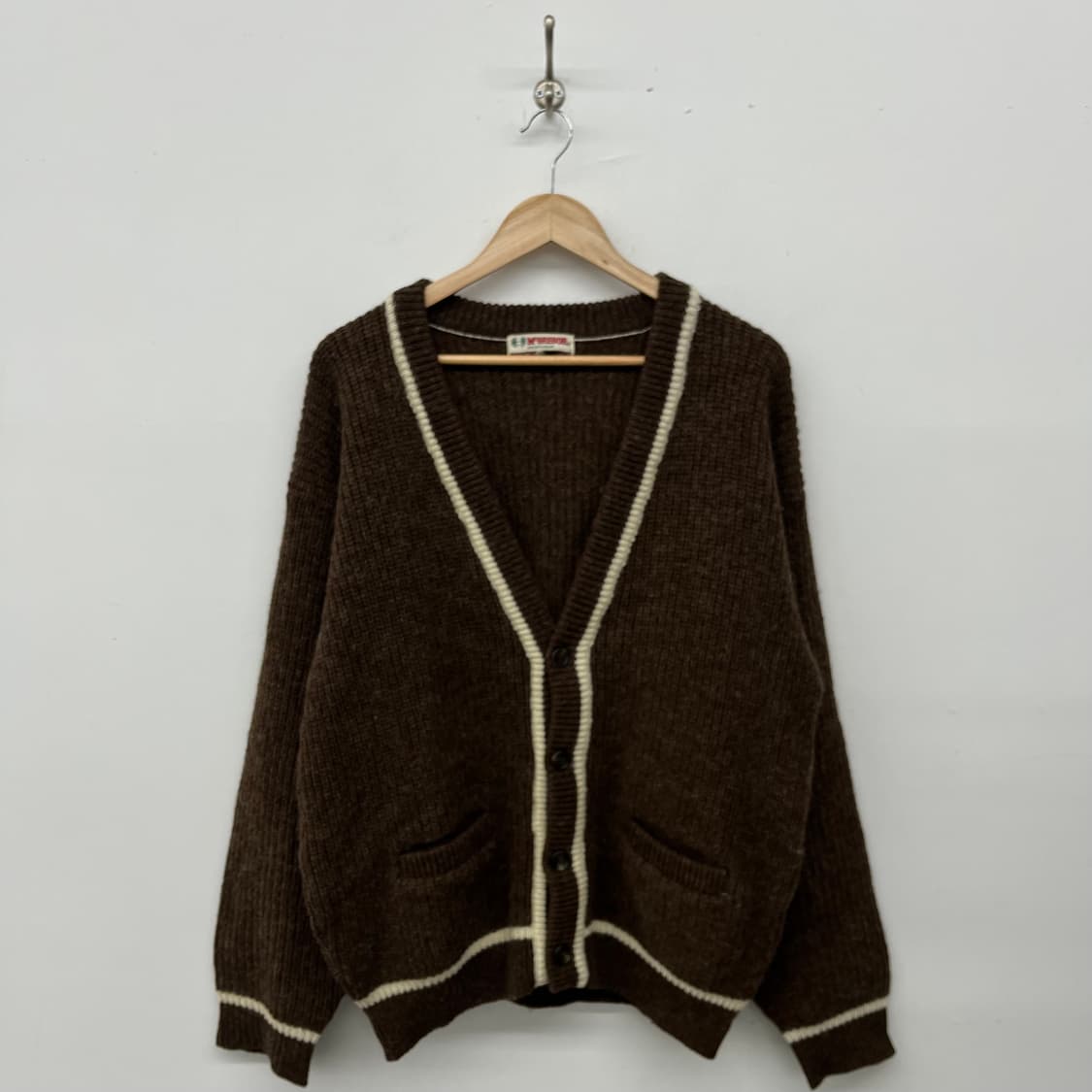 맥그리거 브라운 배색 가디건 남L 상품이미지1