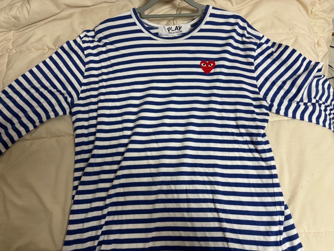 꼼데가르송 블루&화이트 롱슬리브 XL 상품이미지1