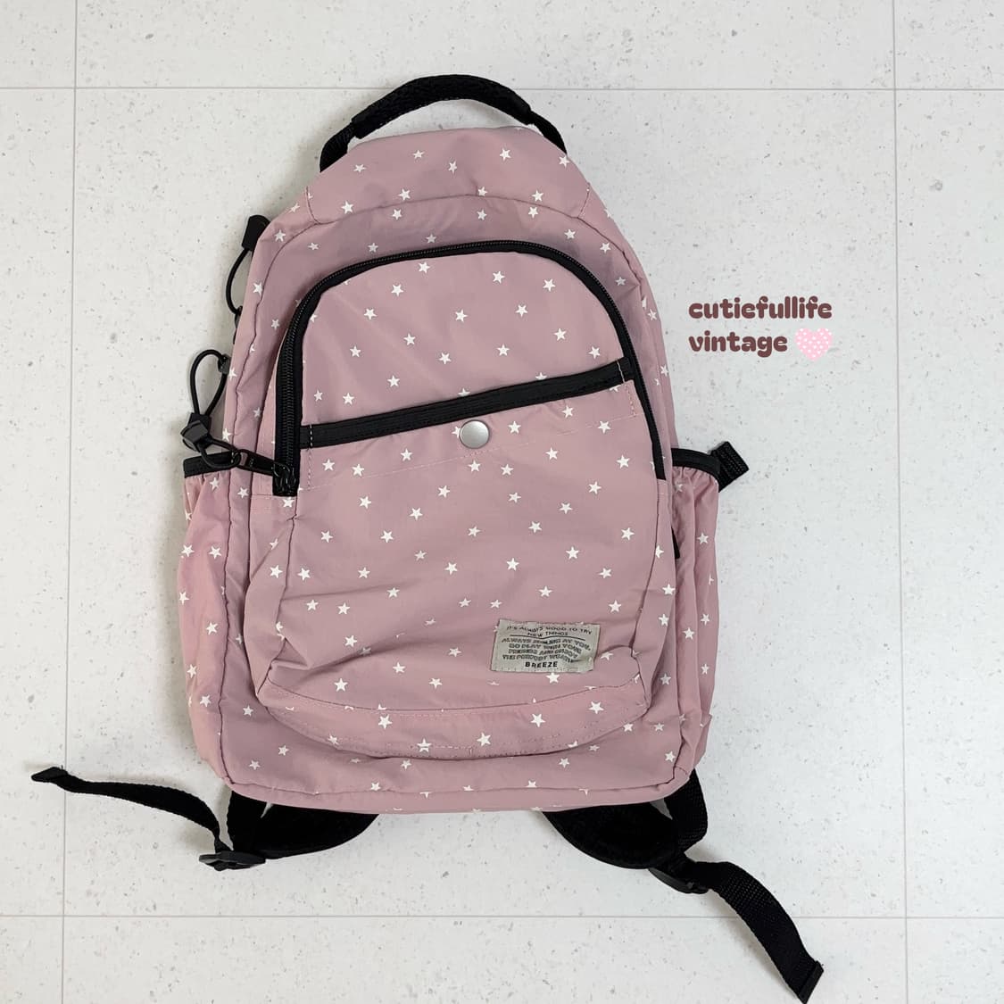 뮤트핑크 별무늬 백팩 상품이미지1