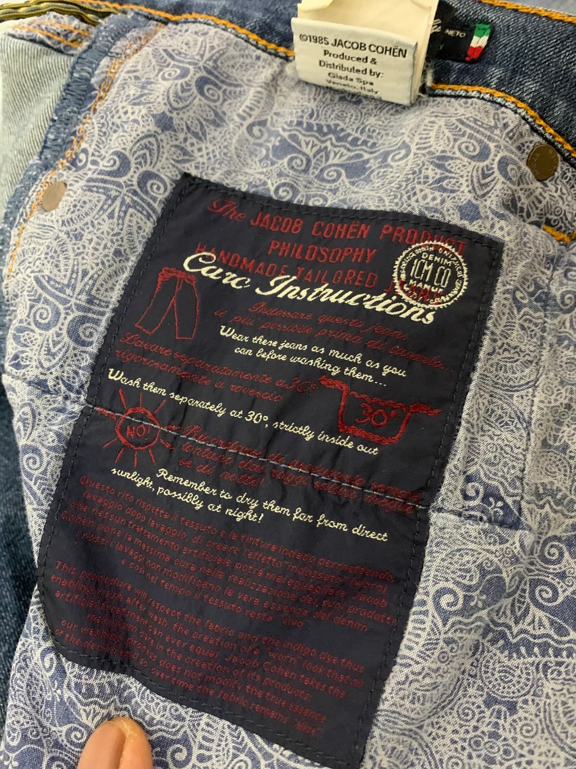 (Jacob Cohen) 야콥코헨 스컬 자수 데님 팬츠 사이즈 35 상품이미지6