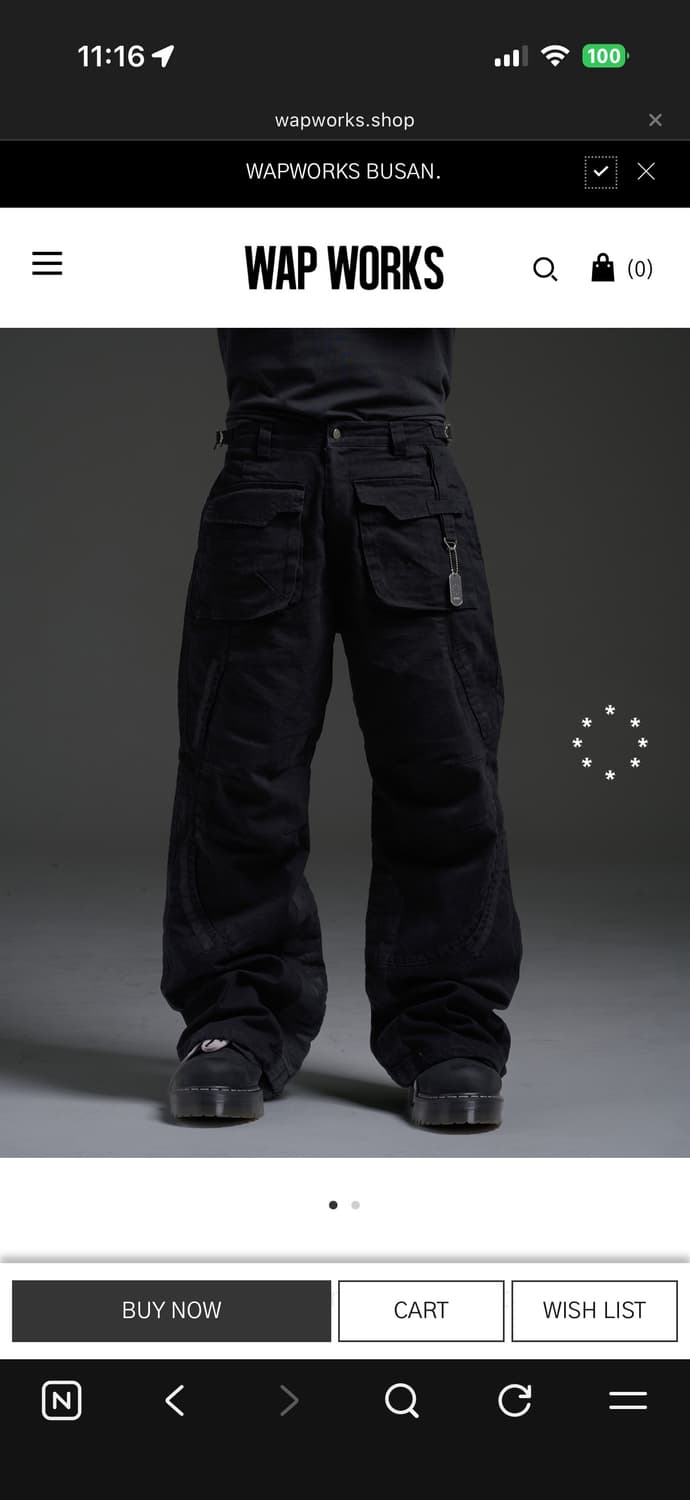 왑웍스 wap works w104 카고팬츠판매 상품이미지1