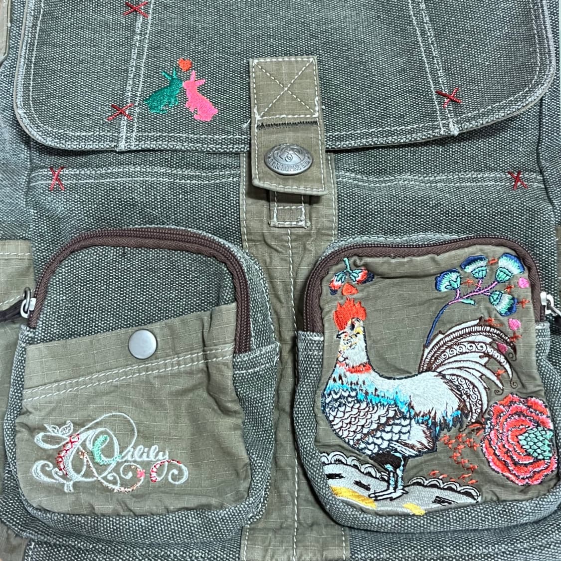 오일릴리 빈티지 모리걸 자수 크로스백 상품이미지4