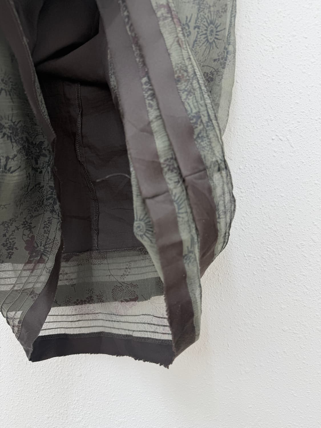 빈티지 iBLUES 카키 브라운 실크 스커트 상품이미지4