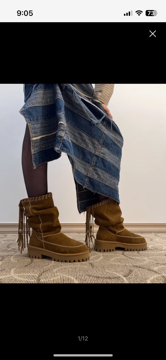 여밈 pigtail boots (suede camel) 250 상품이미지1