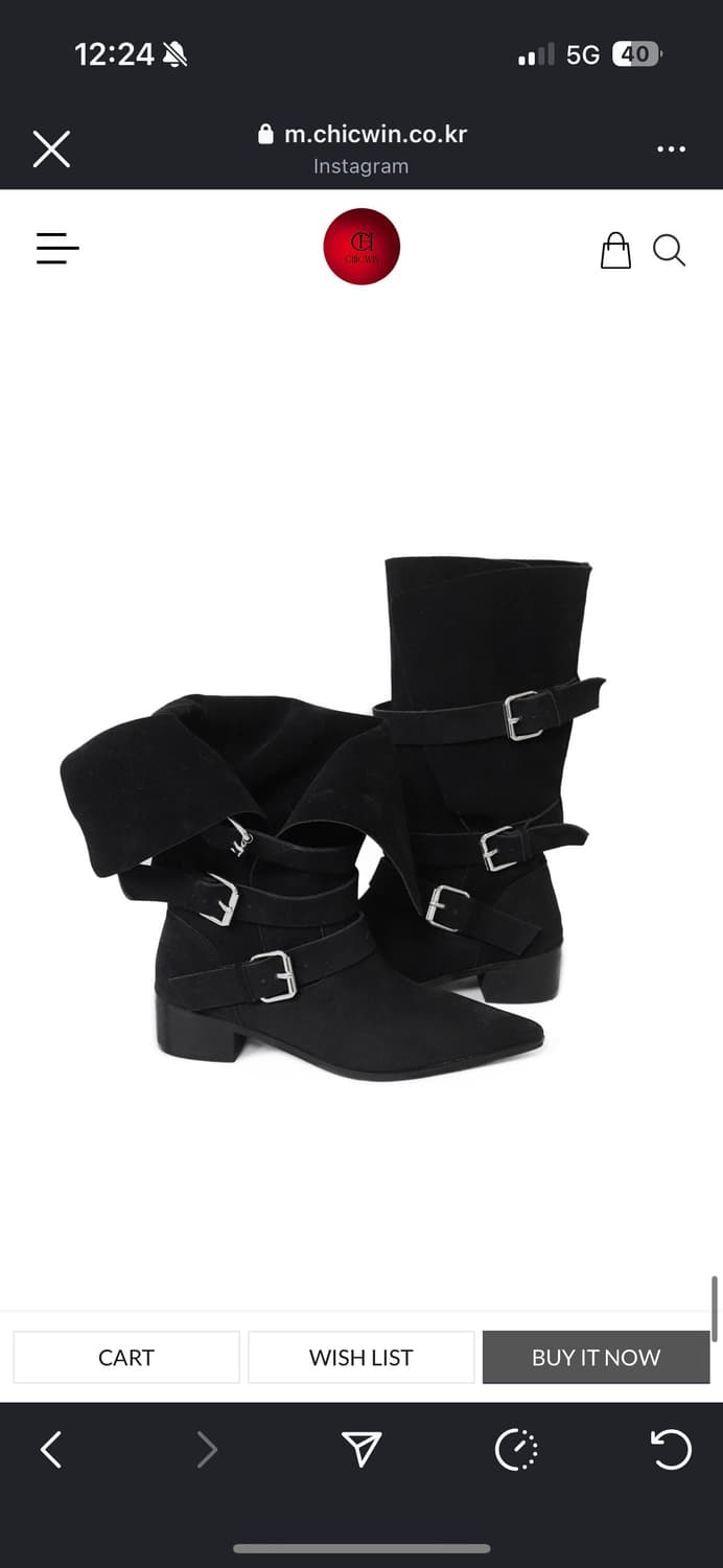 시크윈 스켈레토 스웨이드 앵글 미들부츠 상품이미지3