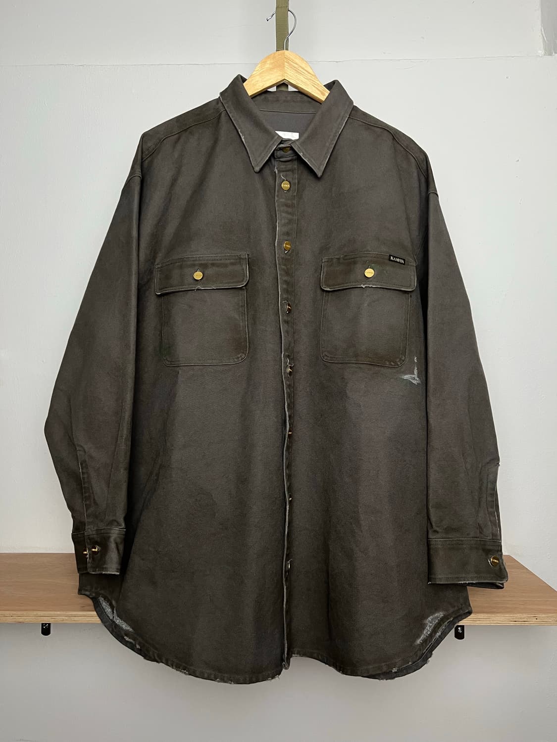 카미야 25SS 보로 덕 페인팅 셔츠 자켓 그레이 상품이미지1