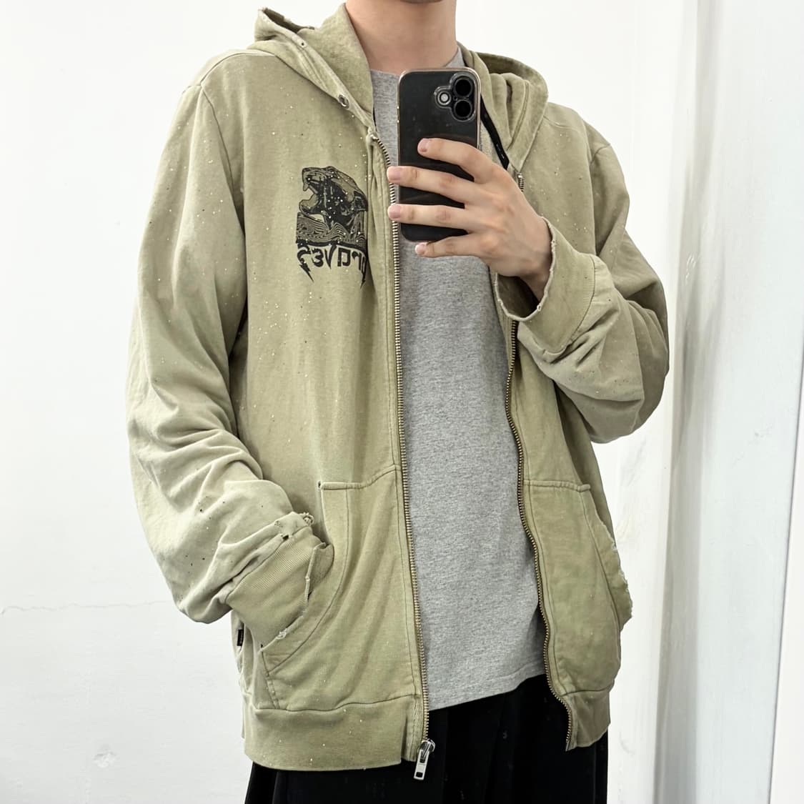 디젤 페인팅 후드 집업 상품이미지3