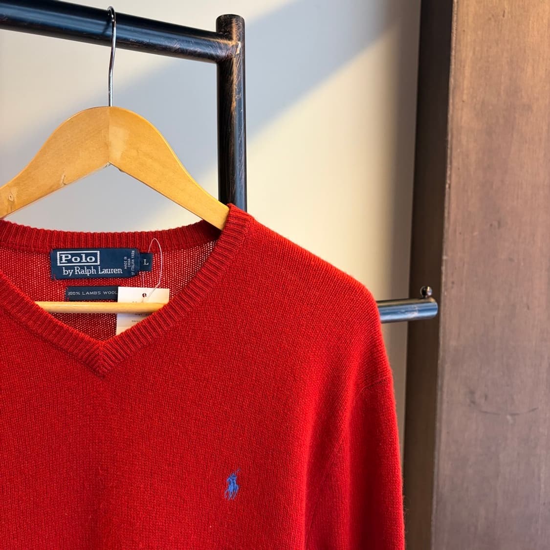 15889 - 폴로 랄프로렌 레드 브이넥 울 니트 (램스 울 100%) 상품이미지3