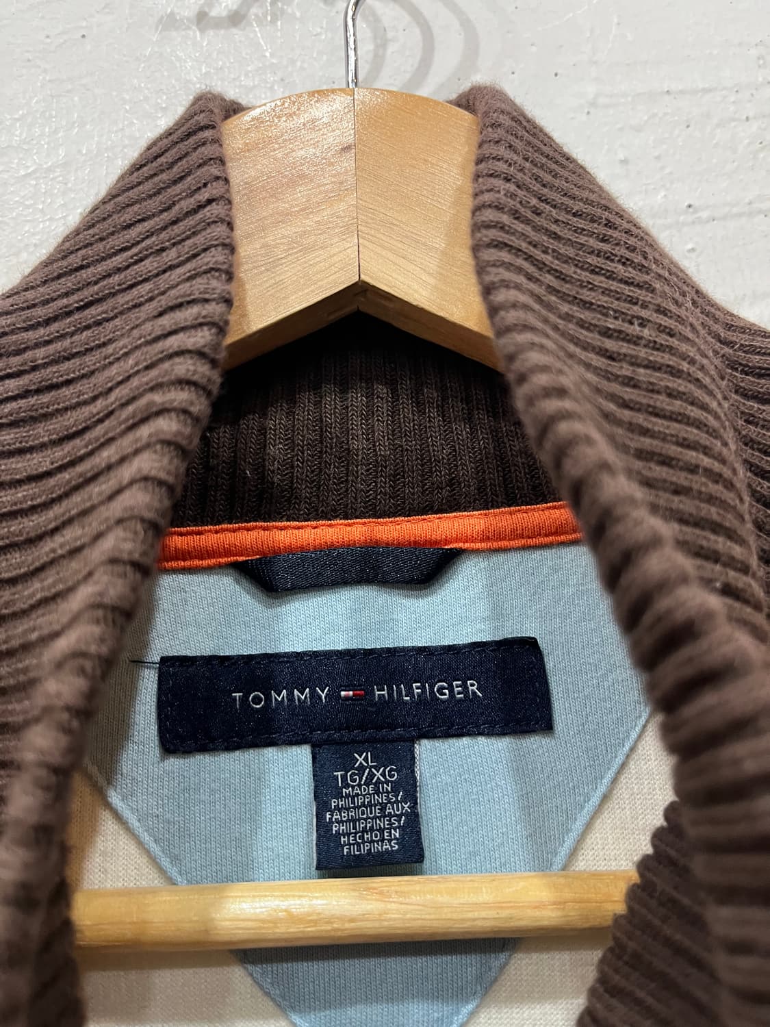 타미힐피거 아플리케 브라운 니팅 트랙탑 져지 XL 상품이미지3