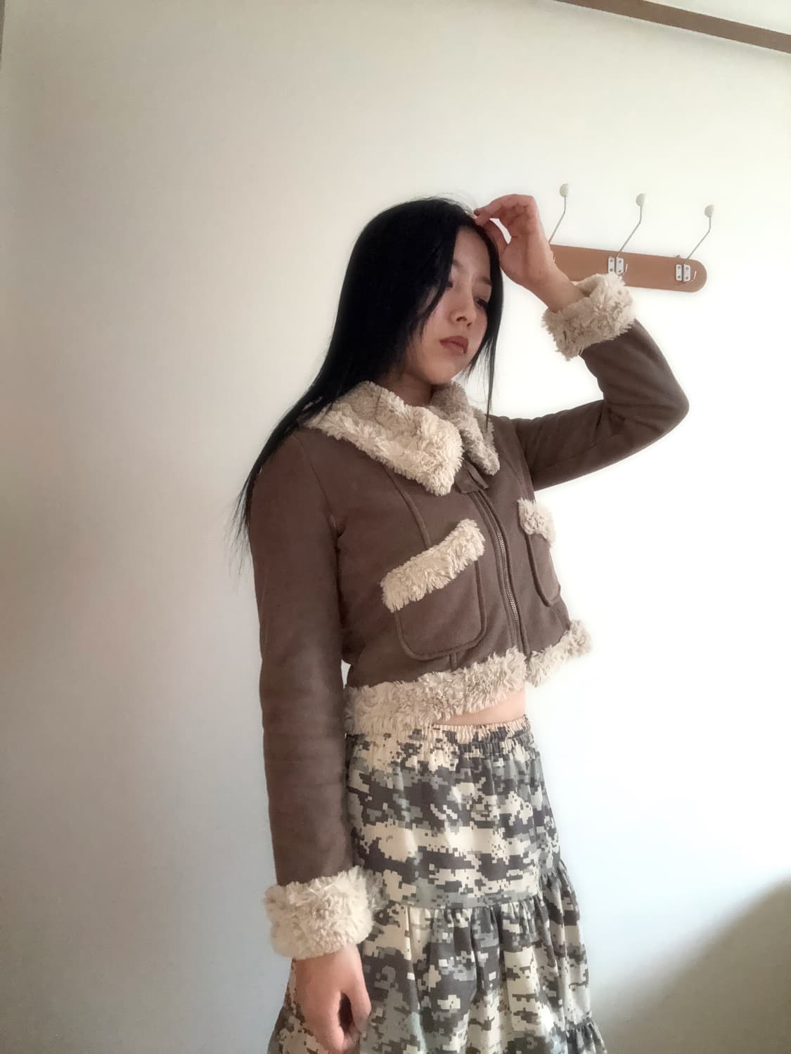 크롭 무스탕 상품이미지1