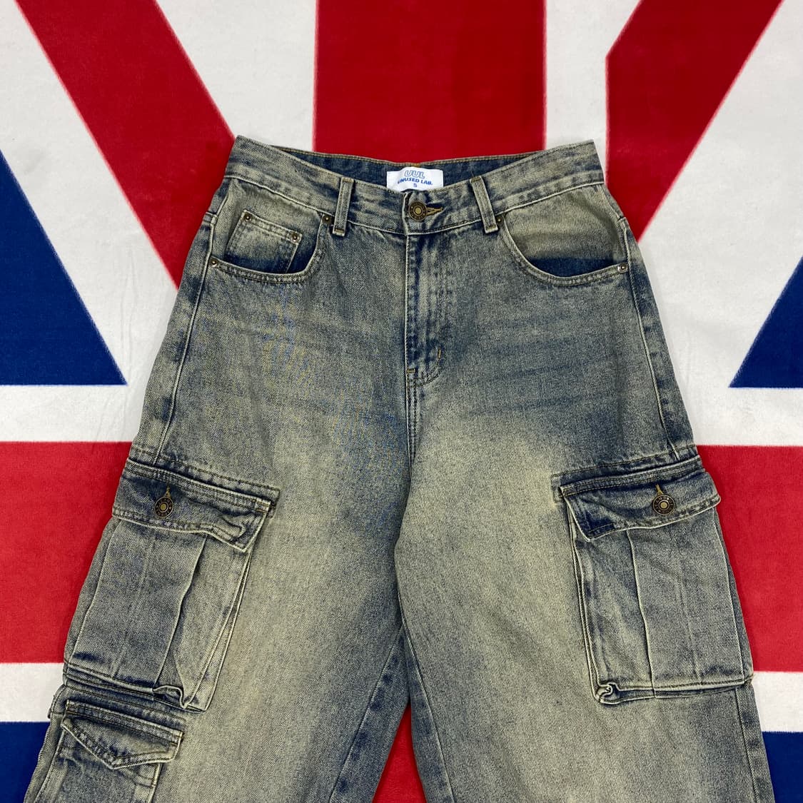 빈티지 데님 멀티카고팬츠 S  상품이미지2