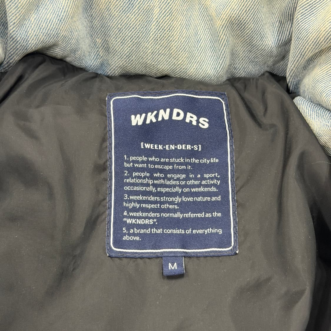 WKNDRS 위캔더스 데님 데미지 워싱 패딩 점퍼 M 상품이미지5