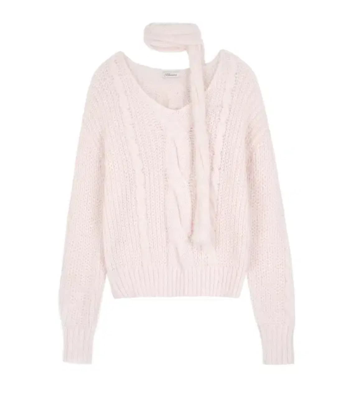 클리시어 소프티 케이블 니트 & 머플러 핑크 짜잔씨 softy 상품이미지1