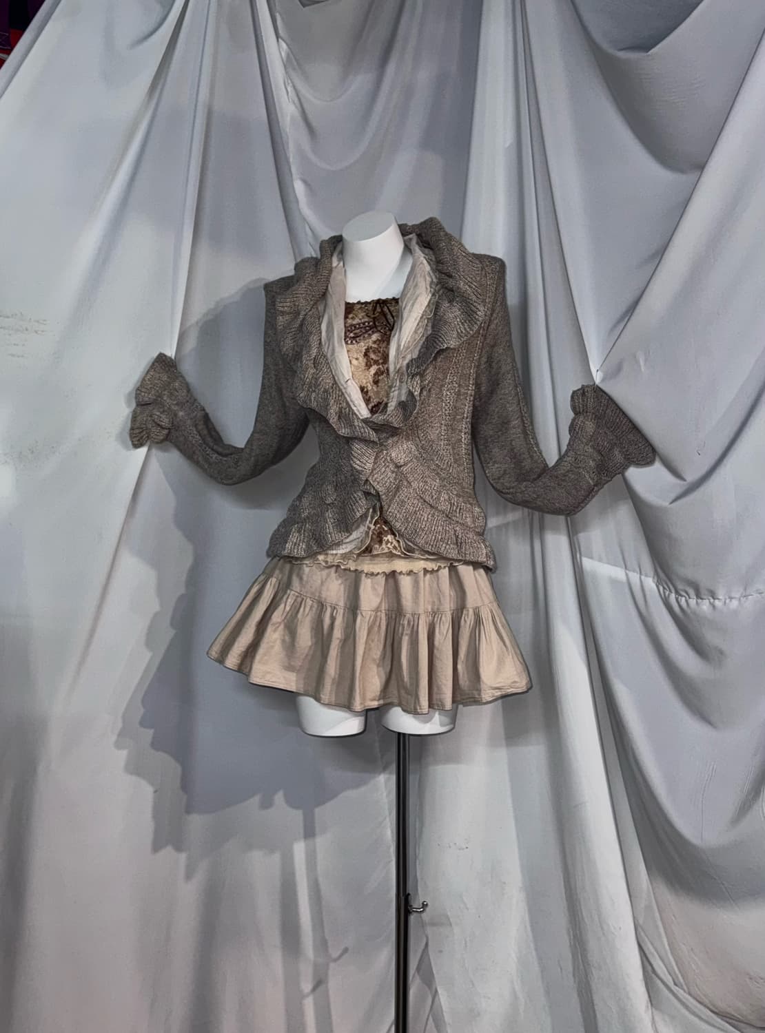 베이지 빈티지 그런지 오리엔탈 히피 모리 코디세트  상품이미지5