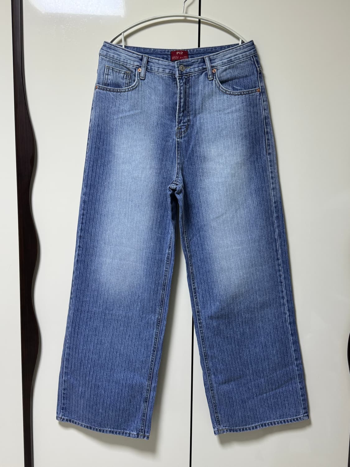 뮤로우 스트라이프 와이드 데님 L 상품이미지3